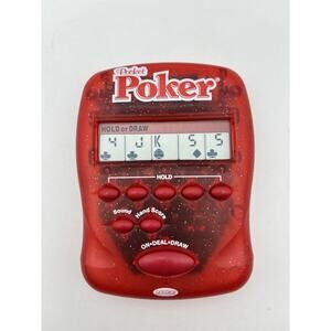 Radica Pocket Poker Electronic Handheld Travel Game Tested, Works VG Condition